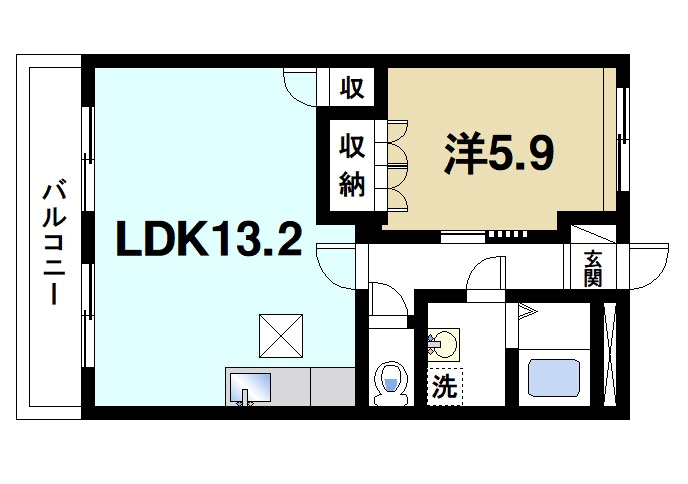 プランドールソフィアの間取り|1LDKの間取りです