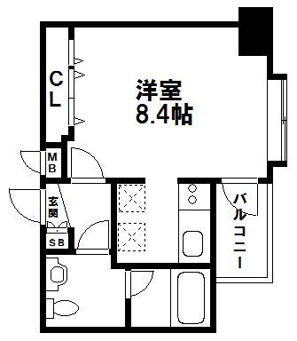 ラフィネス大濠パークアベニューの間取り|ラフィネス大濠パークアベニュー（1K）　間取り
