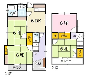 広島市安佐北区口田５丁目の一戸建ての間取り