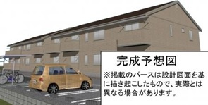 倉敷市新田のアパートの外観