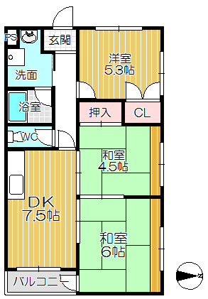 【間取り】 | ハイツＫＴⅢ
