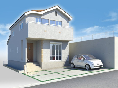 【外観パース】 | さいたま市緑区馬場2丁目　南欧風新築分譲住宅全5棟 残1棟 | 5号棟