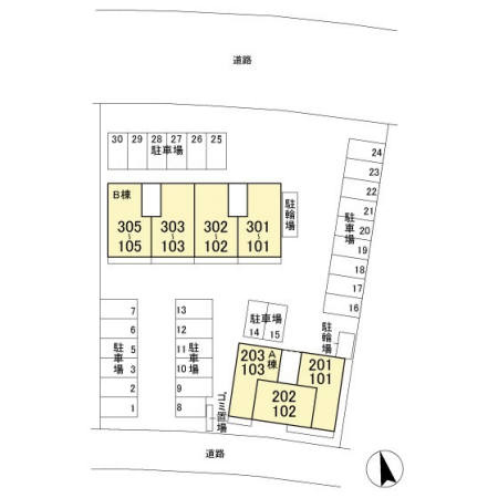 サニーフォレストＢの区画図