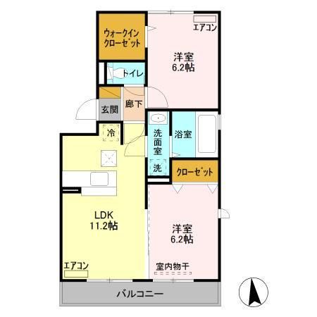 サニーフォレストＢの間取り