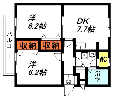 【間取り】 | サンガーデン国立A・B | 間取図
