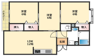 【間取り】 | メルヴェーユ大村