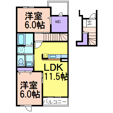 ミニョン723Bの間取り|間取りです。