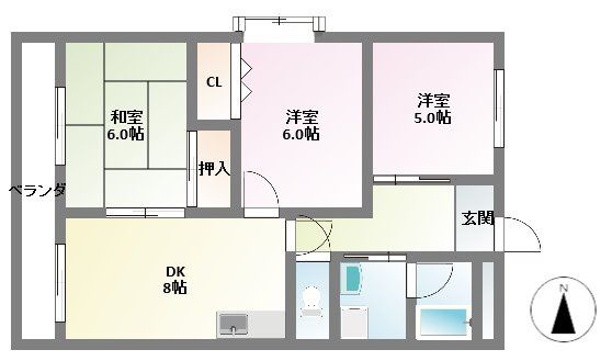 【間取り】 | シティハイツ立花Ⅱ