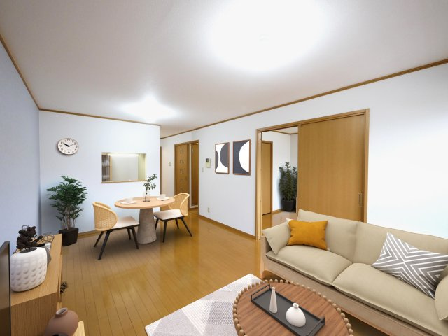 プラシード（前栽町）の居間・リビング|CGで家具等を配置したもので家具等は含まれません