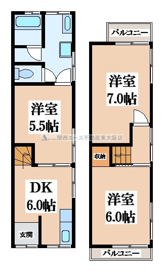【間取り】 | 吉田８丁目貸家