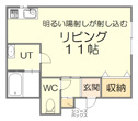 【間取り】 | 間取りはこちらです。お部屋は一人暮らしであればゆとりのある空間。収納スペースも充実。使い勝手を重視した間取りとなっております。