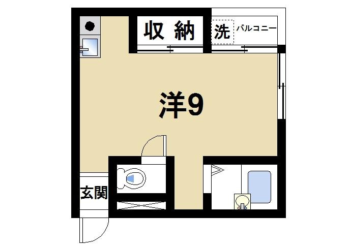 コーポならまちの間取り|お一人暮らしにピッタリのお部屋です。