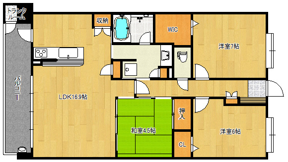 アーバンパレス六ツ門セントラルベースの間取り