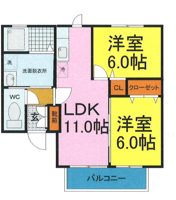 プランヴェールの間取り|オール洋室＆エアコン２台付き