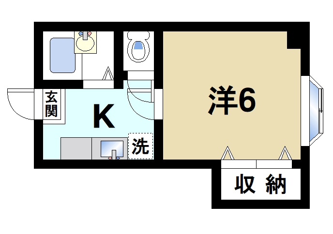 メゾンレイ天理の間取り|１Kの間取り