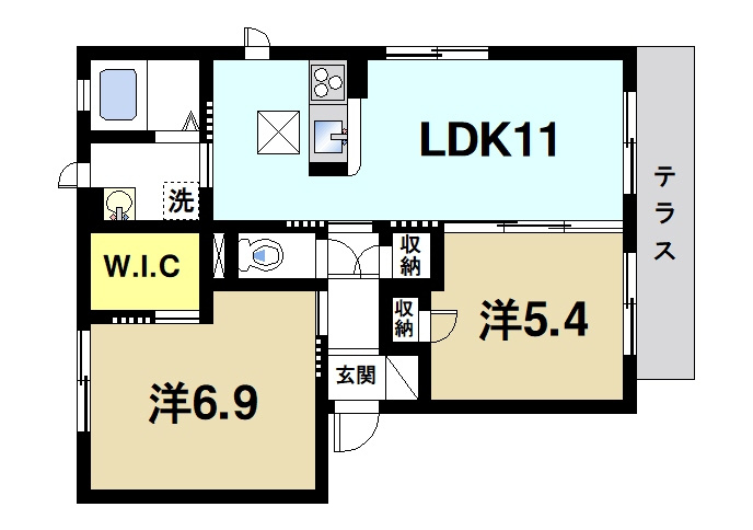 シャーメゾン田井庄の間取り|2LDKの間取り