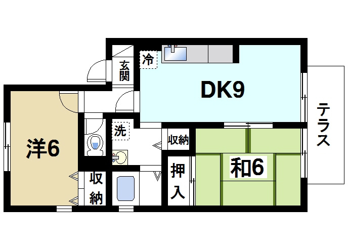 ヴェルリバージュの間取り|2DKの間取りです