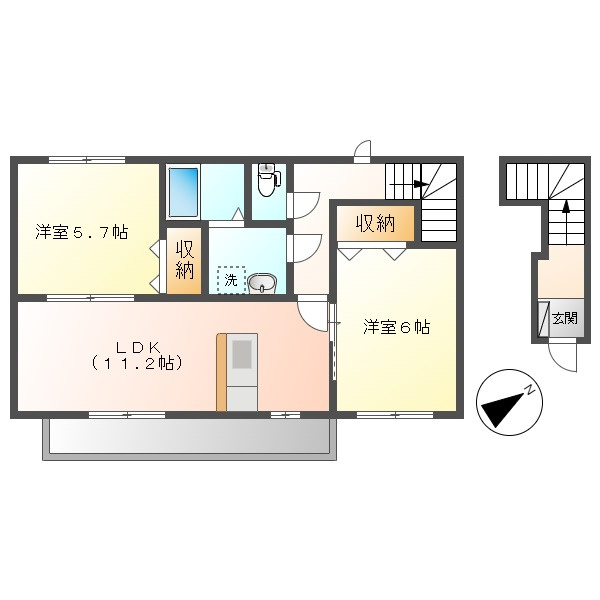 カモンドール杏Ｂの間取り