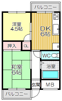 【間取り】 | 若松マンション