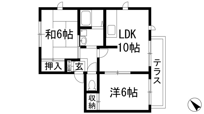 【間取り】 | 田中ハイツＢ棟