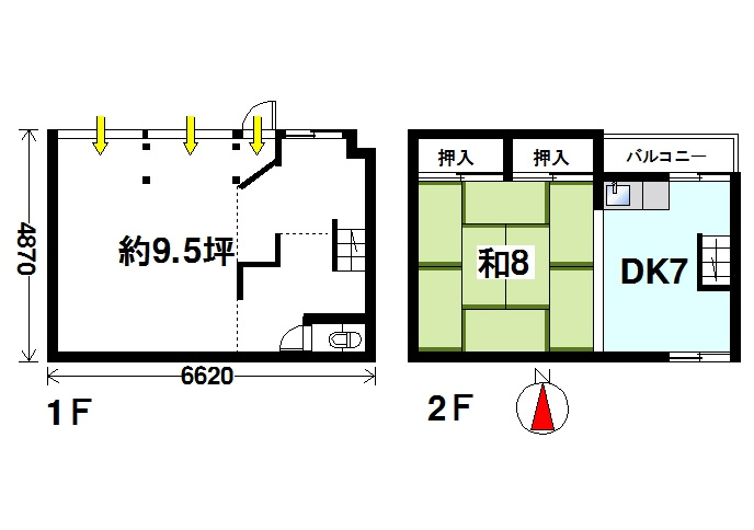 百済店舗（紀寺町）の間取り