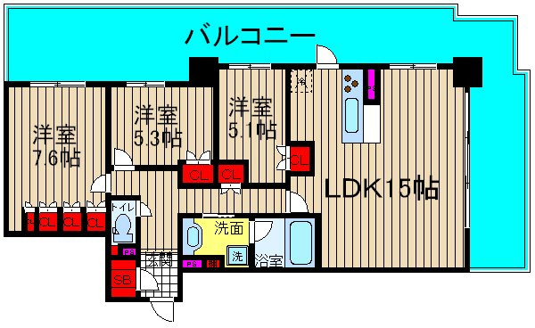 なんばグランドマスターズタワーの間取り