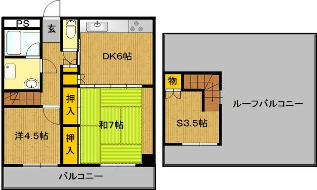 三浦ビルの間取り|三浦ビル（2ＳＤＫ）　間取り