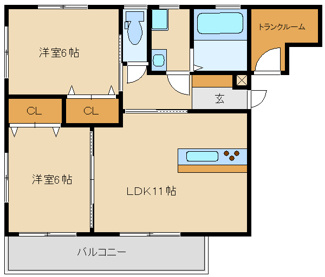 【間取り】 | ベルクレスト2 | 間取り
