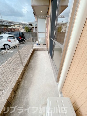 シャーメゾンロージーＢ棟のバルコニー