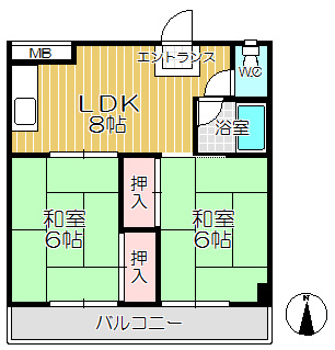 【間取り】 | 市隆ハイツ立花２番館