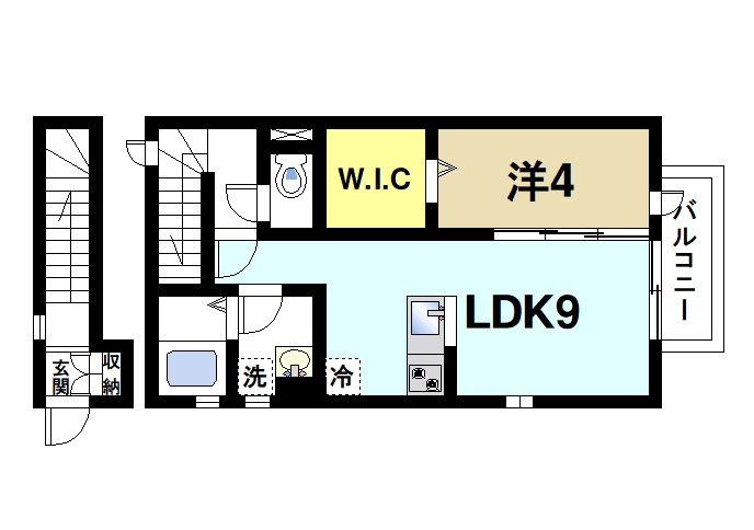 クレストハウスの間取り|ゆったりと暮らせる1LDKの間取りです。