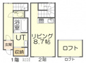 【間取り】 | 一部に熱狂的なファンを持つ「集合住宅に階段」の間取です！　トイレや浴室等を1階に、人がくつろぐスペースを2階に配した間取りです。
