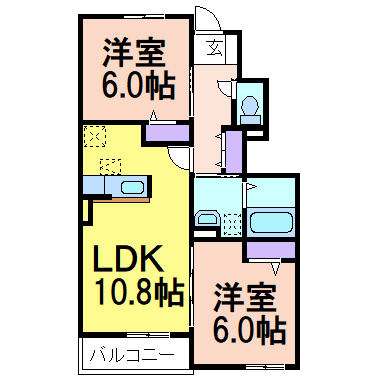 アスカ　Ｆの間取り|住みやすい２ＬＤＫ