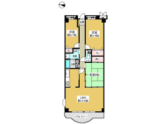 【間取り】 | シャンテ川西1号棟　4階