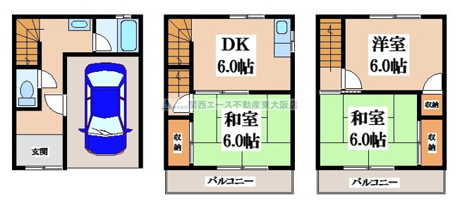 【間取り】 | 布市町２丁目貸家
