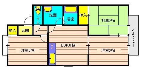 プリシェール西明石Bの間取り