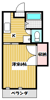 メゾンド直鮒の間取り|１k