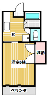 【間取り】 | メゾンド直鮒 | １k