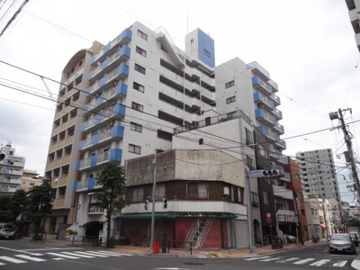 【外観】 | アズール上野 | アズール上野　鉄骨鉄筋コンクリート造の分譲タイプマンション！総戸数５４戸の１０階建て外観タイル張り！入谷駅から徒歩４分・鶯谷駅からも徒歩８分の好立地！金杉通り沿いの物件！コンビニなども近くにあります！