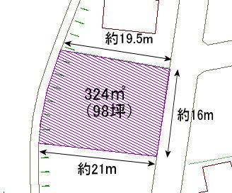 大山町西坪売土地の土地図