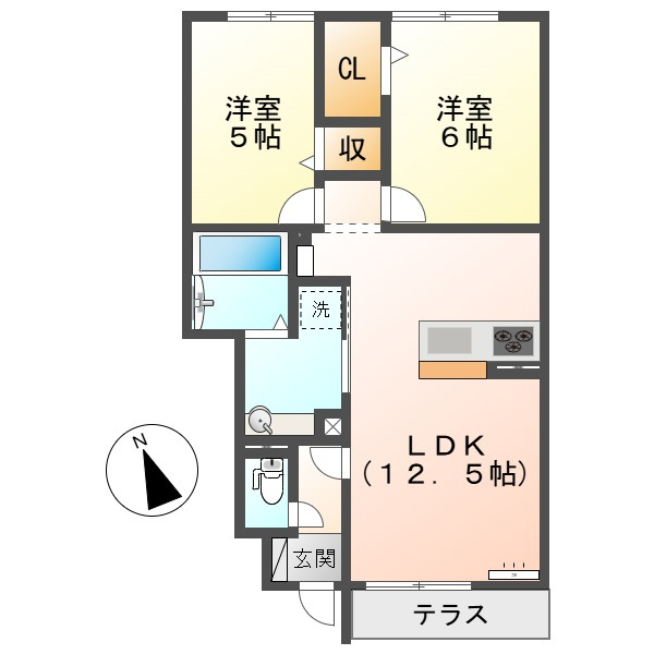 フェリスディア　Ａの間取り