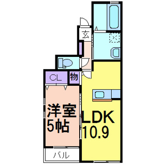 【間取り】 | グリーンガーデンⅡ | 反転タイプの間取りです