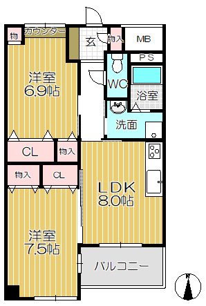 【間取り】 | 立花ハイム