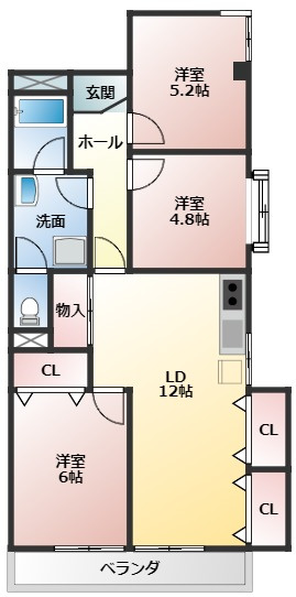 【間取り】 | ＯＳ・ＳＫＹマンション植田南