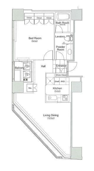 台東区元浅草２丁目の賃貸マンションの間取り