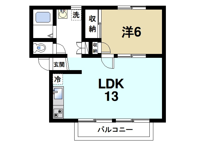 レジデンスボナール　Ⅰの間取り|リノベーション済1LDKです