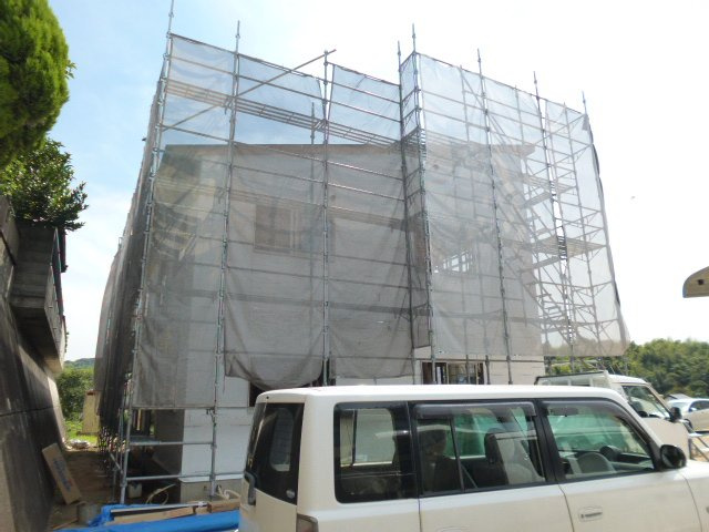 倉敷市藤戸町天城のアパートの外観|工事中現場