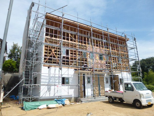 倉敷市藤戸町天城のアパートの外観|工事中現場