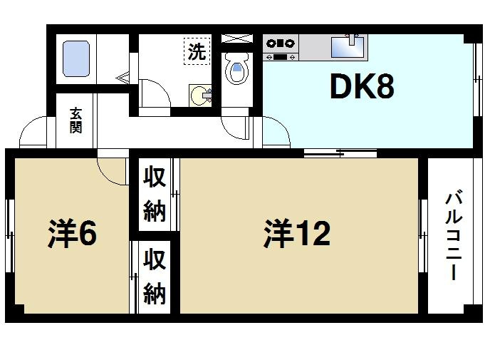 メゾン佐保Aの間取り|広い洋室が人気です
