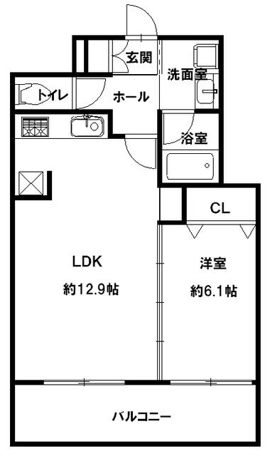 ティファーナ高宮の間取り|ティファーナ高宮(1LDK)　間取り図♪こんなに贅沢な間取り なかなかありません☆